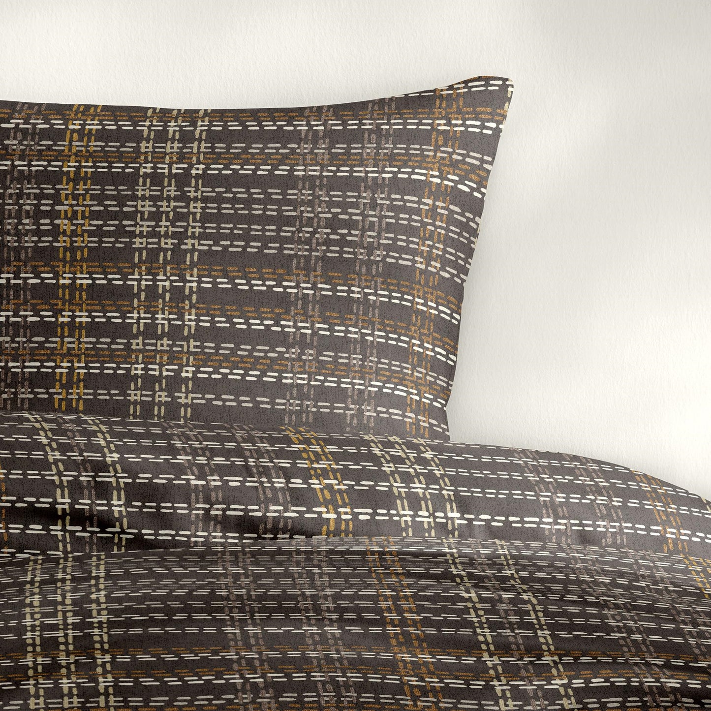 Bettwäsche Bierbaum Biber 4143-80 braun natur kariert 135x200