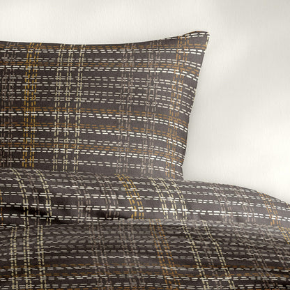 Bettwäsche Bierbaum Biber 4143-80 braun natur kariert 135x200