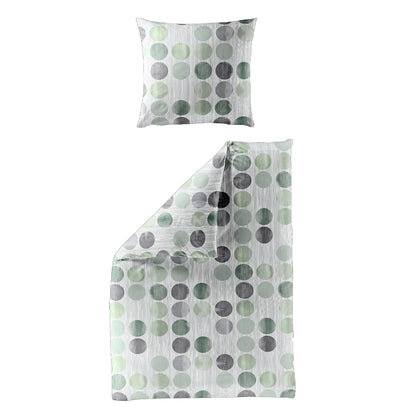 Bettwäsche Bierbaum Biber 4153-30 grün Kreise Dots 135x200
