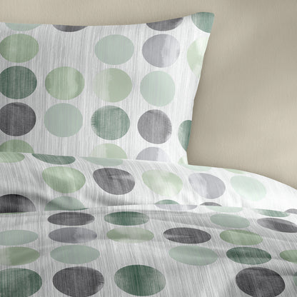 Bettwäsche Bierbaum Biber 4153-30 grün Kreise Dots 135x200