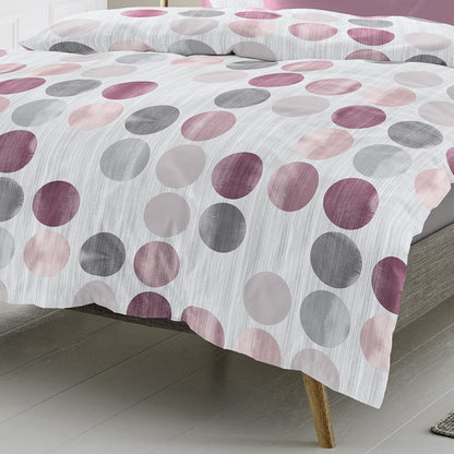 Bettwäsche Bierbaum Mako Satin 4153-60 Punkte grau beere 135x200