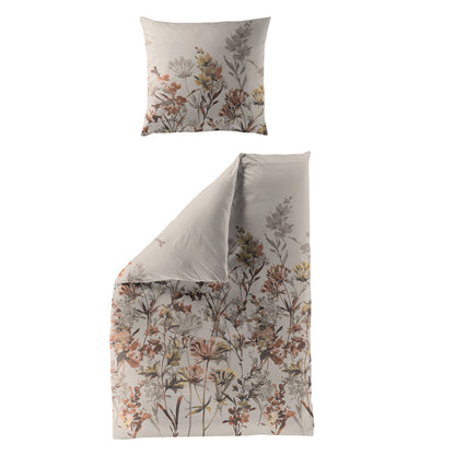 Bettwäsche Bierbaum Biber 4160-80 Kitt beige floral 135x200