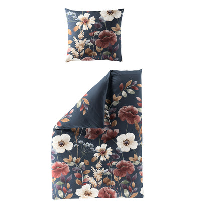 Bettwäsche Bierbaum Biber 4188-20 blau Blumen floral 135x200