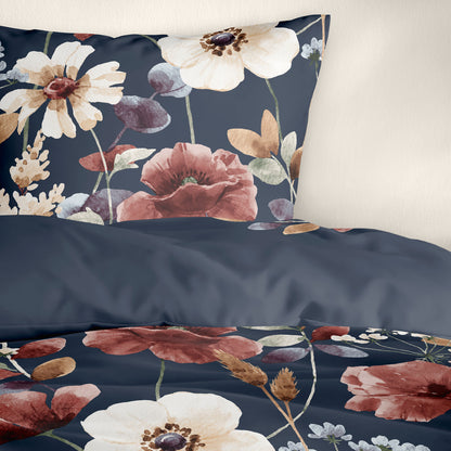 Bettwäsche Bierbaum Biber 4188-20 blau Blumen floral 135x200