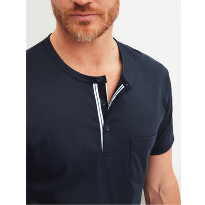 Calida Herren Kurz Pyjama Relax Choise saphir blue 41967