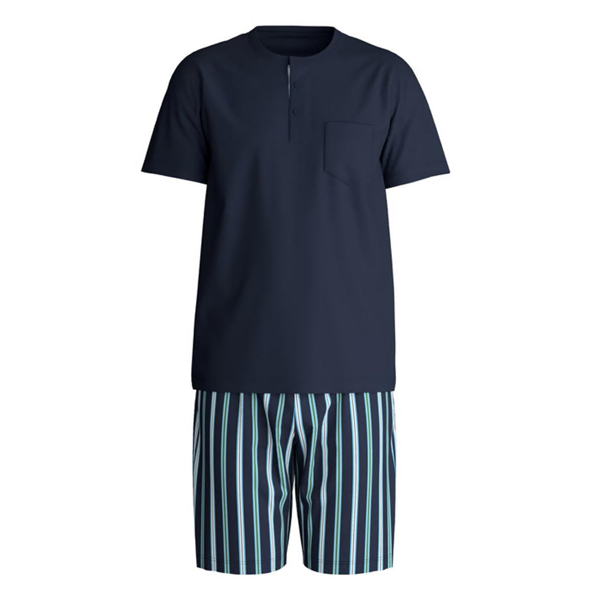 Calida Herren Kurz Pyjama Relax Choise saphir blue 41967