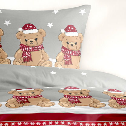 Bettwäsche Bierbaum Biber 4197-60 rot Teddy Weihnachtsbär 135x200