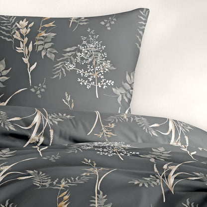 Bettwäsche Bierbaum Mako Satin 4200-12 grafit Gräser 135x200