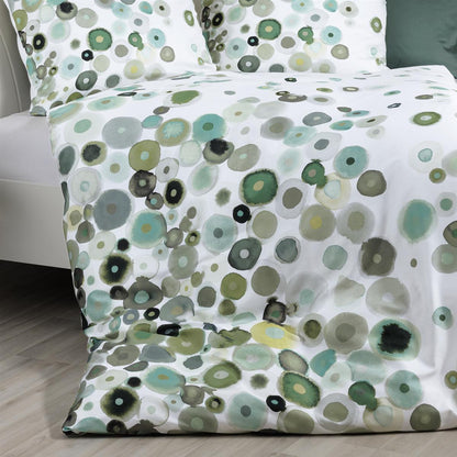 Janine Mako Satin Bettwäsche modern art 42030-16 Punkte mint 135x200