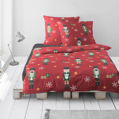 Bettwäsche Bierbaum Biber 4207-60 rot Nussknacker 135x200