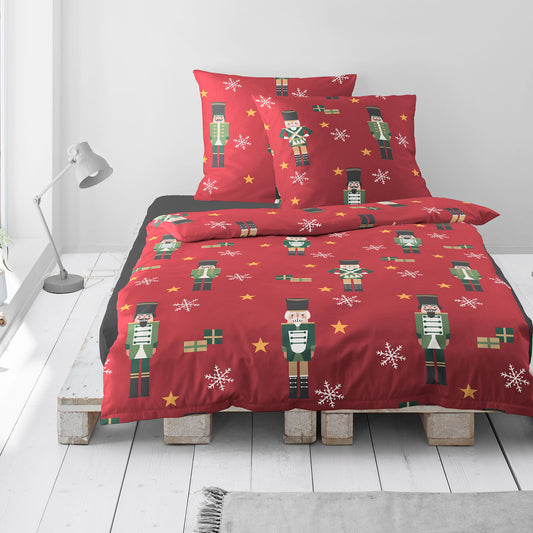 Bettwäsche Bierbaum Biber 4207-60 rot Nussknacker 135x200