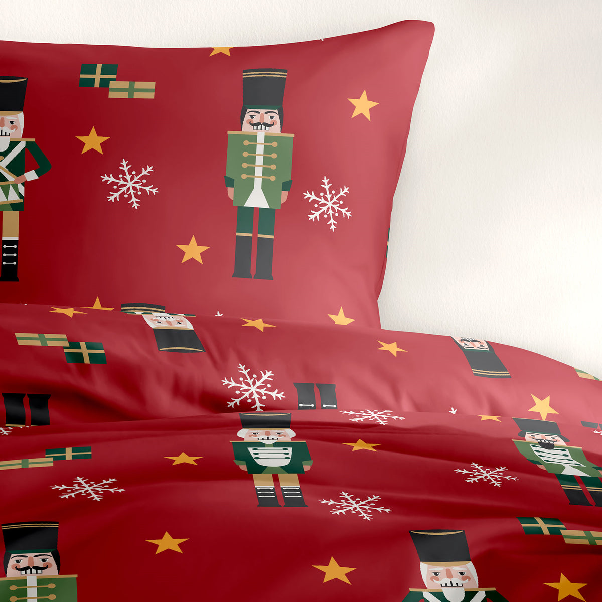 Bettwäsche Bierbaum Biber 4207-60 rot Nussknacker 135x200
