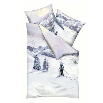 Bettwäsche Kaeppel Biber 421-575 Winter Wanderer mauve schnee 135x200