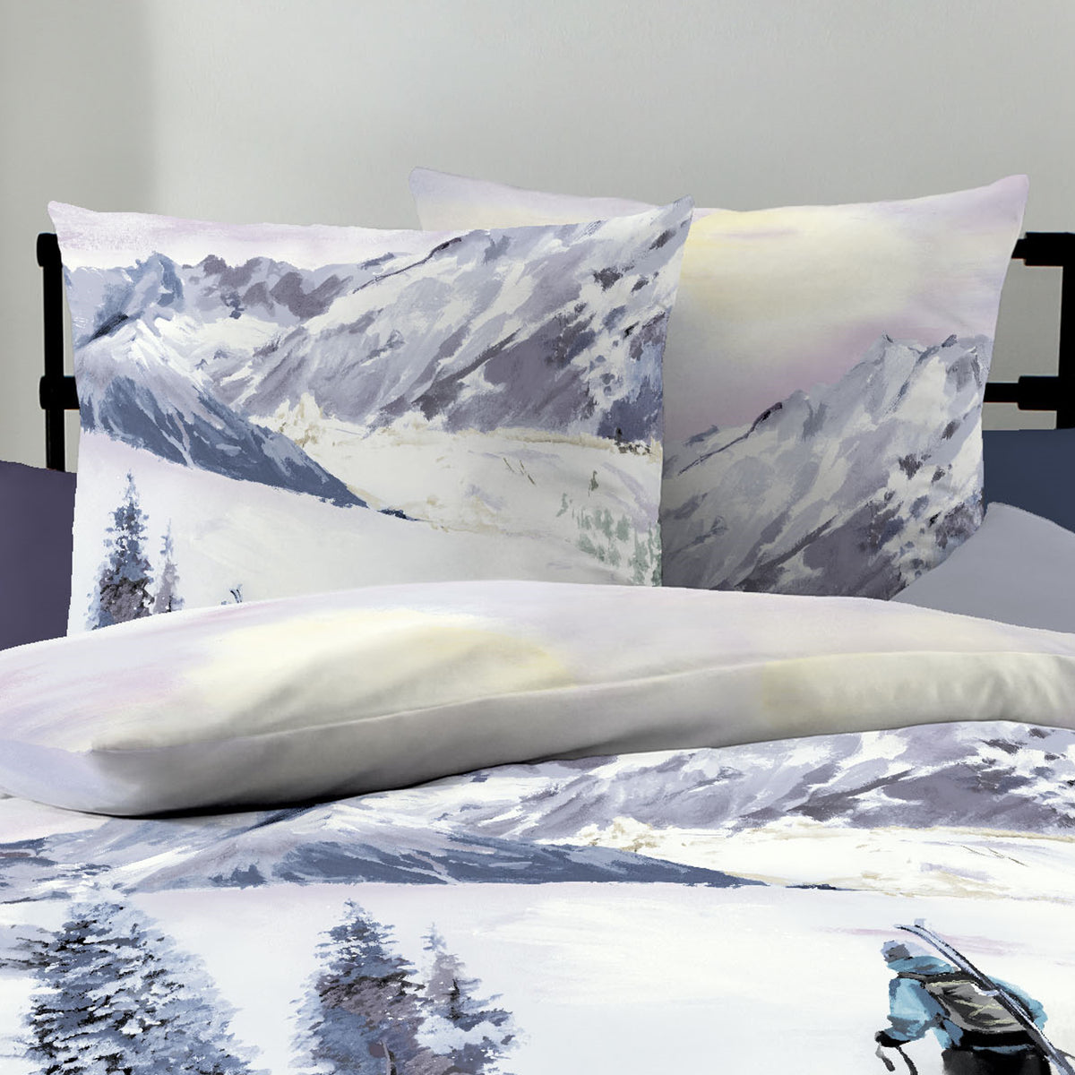 Bettwäsche Kaeppel Biber 421-575 Winter Wanderer mauve schnee 135x200