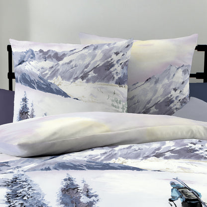 Bettwäsche Kaeppel Biber 421-575 Winter Wanderer mauve schnee 135x200