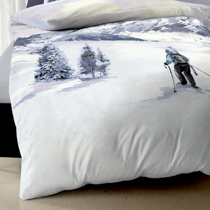 Bettwäsche Kaeppel Biber 421-575 Winter Wanderer mauve schnee 135x200