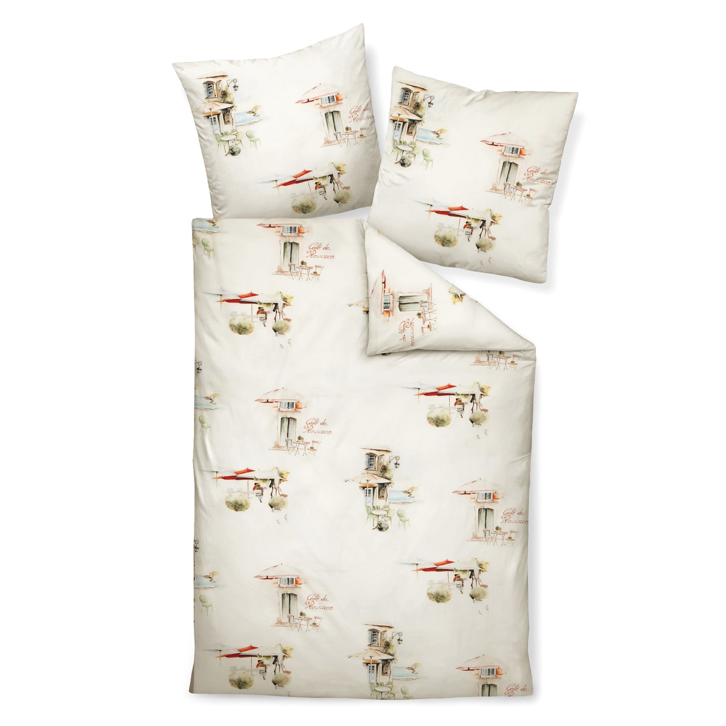 Janine Mako Satin Bettwäsche modern 42124-09 Cafe de Provence 135x200