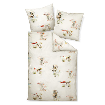 Janine Mako Satin Bettwäsche modern 42124-09 Cafe de Provence 135x200