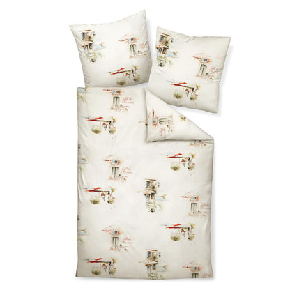 Janine Mako Satin Bettwäsche modern 42124-09 Cafe de Provence 135x200