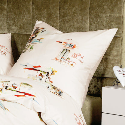 Janine Mako Satin Bettwäsche modern 42124-09 Cafe de Provence 135x200