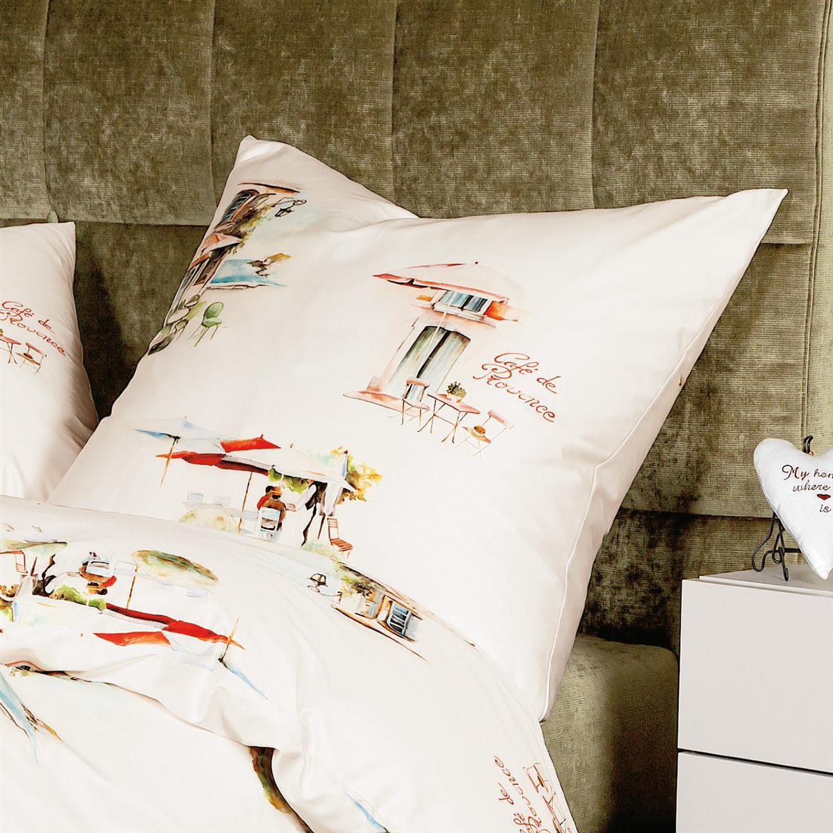 Janine Mako Satin Bettwäsche modern 42124-09 Cafe de Provence 135x200