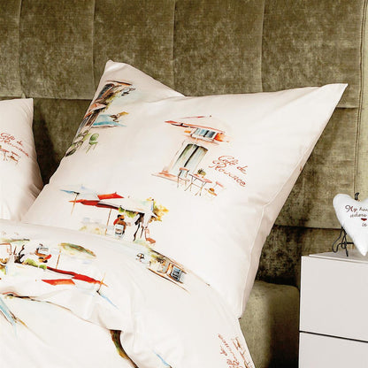Janine Mako Satin Bettwäsche modern 42124-09 Cafe de Provence 135x200