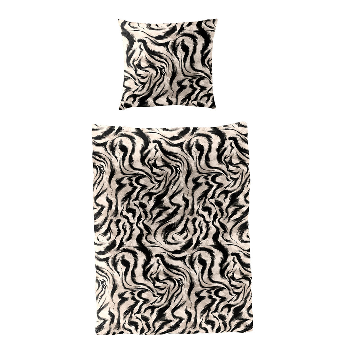 Bettwäsche Sympathica Mako Satin 4213-10 grafit Zebra 135x200