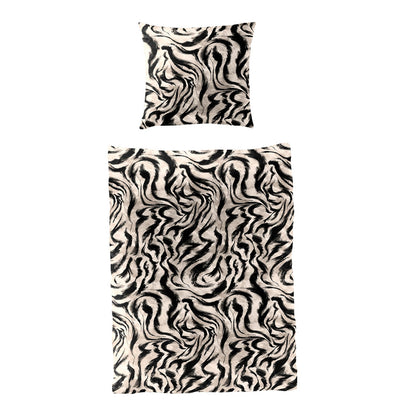 Bettwäsche Sympathica Mako Satin 4213-10 grafit Zebra 135x200
