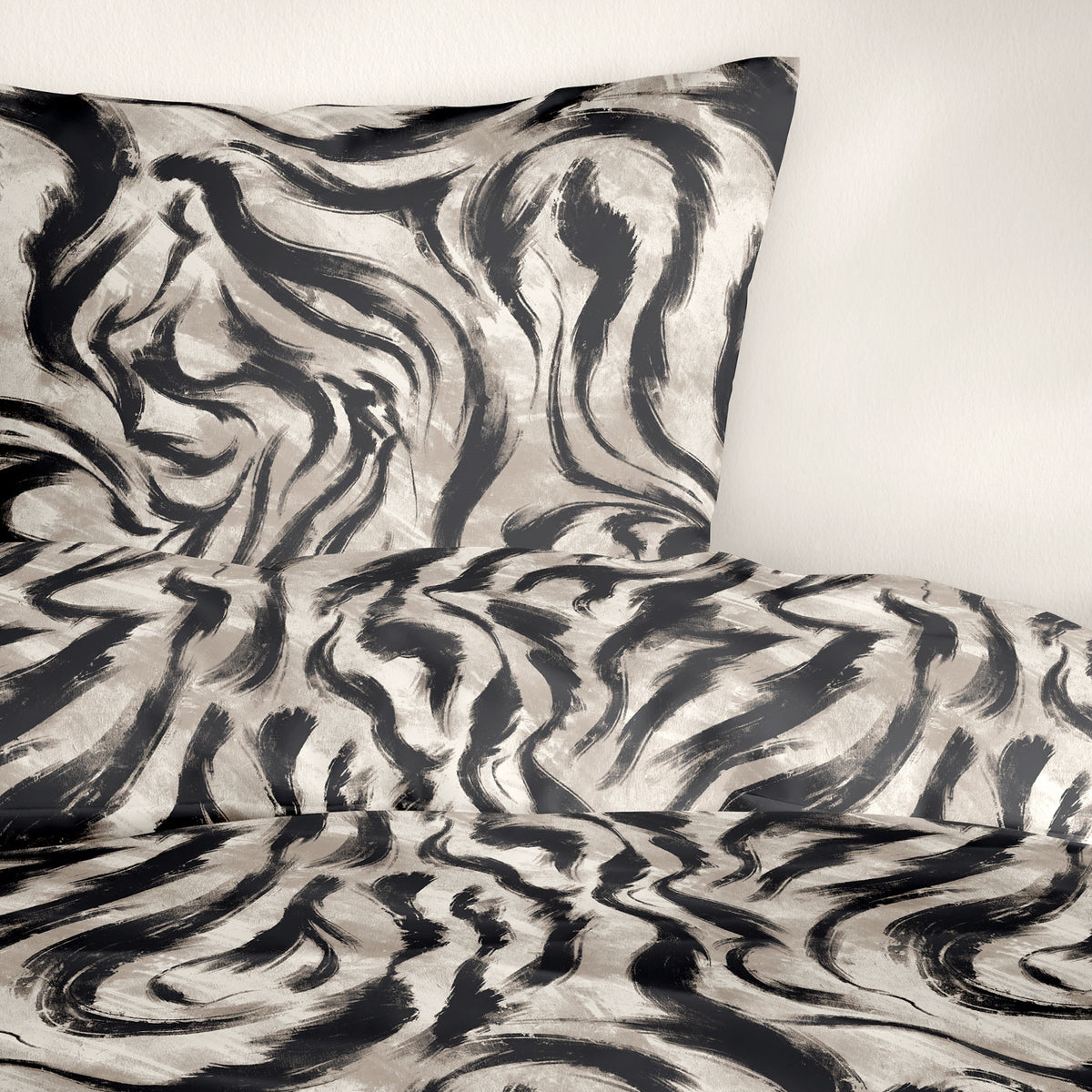 Bettwäsche Sympathica Mako Satin 4213-10 grafit Zebra 135x200