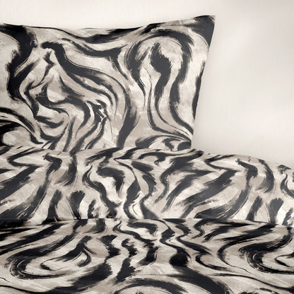 Bettwäsche Sympathica Mako Satin 4213-10 grafit Zebra 135x200