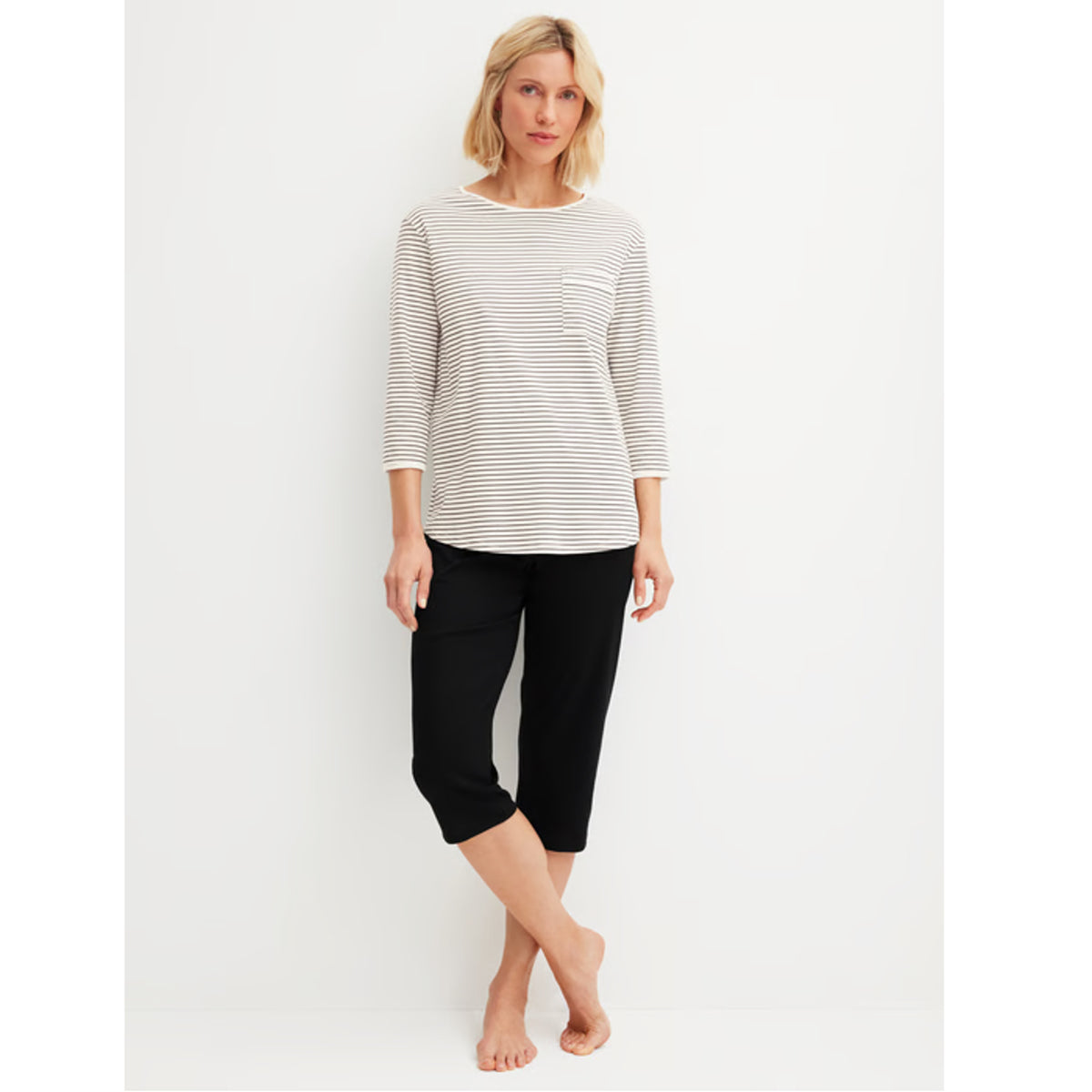 Calida Damen Pyjama 3/4 Sweet Dreams charm cream 42138