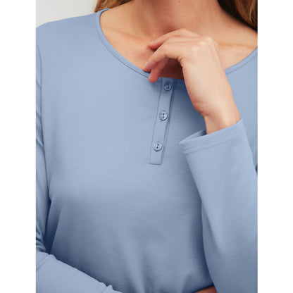 Calida Damen Pyjama Striped Dreams aura blue 42326