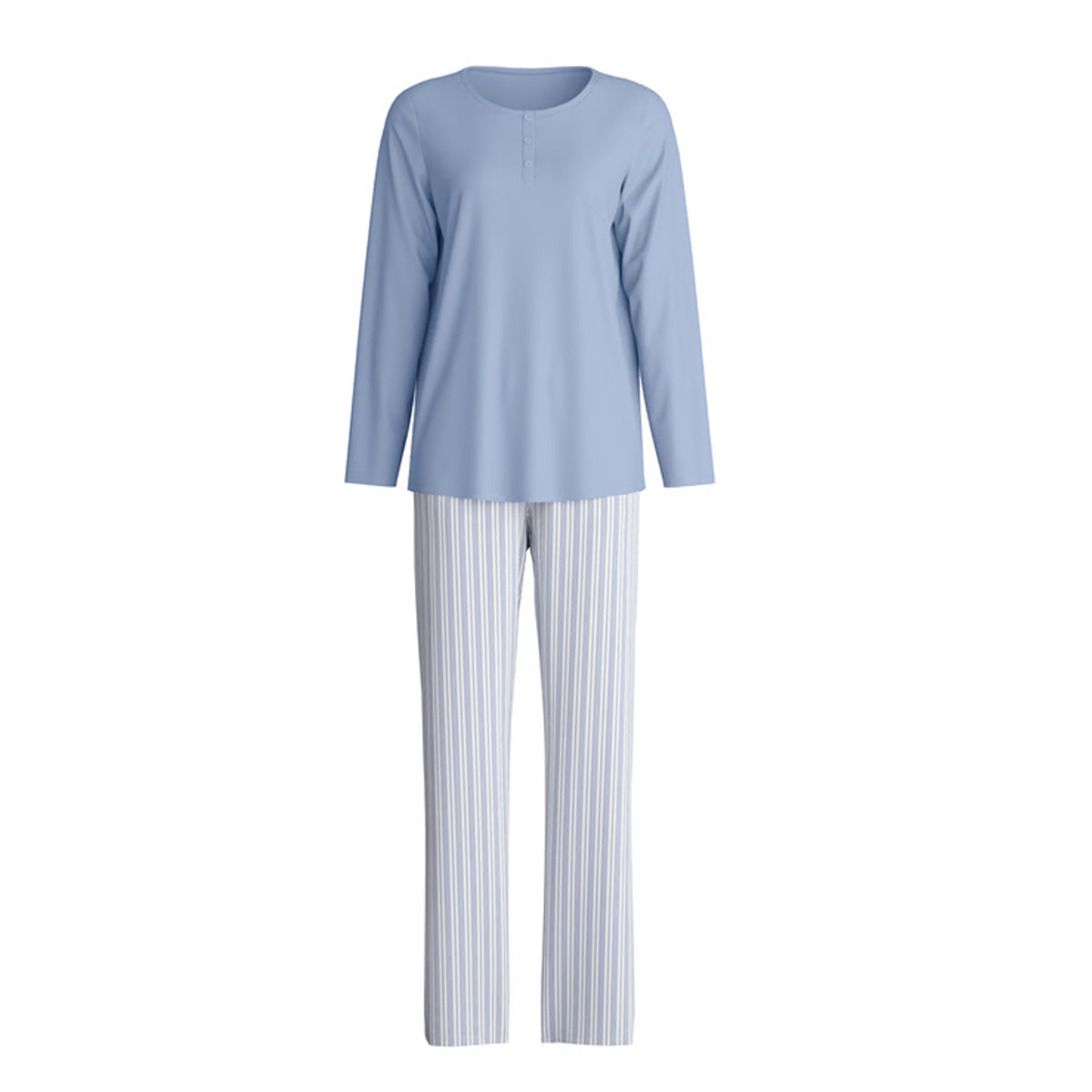 Calida Damen Pyjama Striped Dreams aura blue 42326