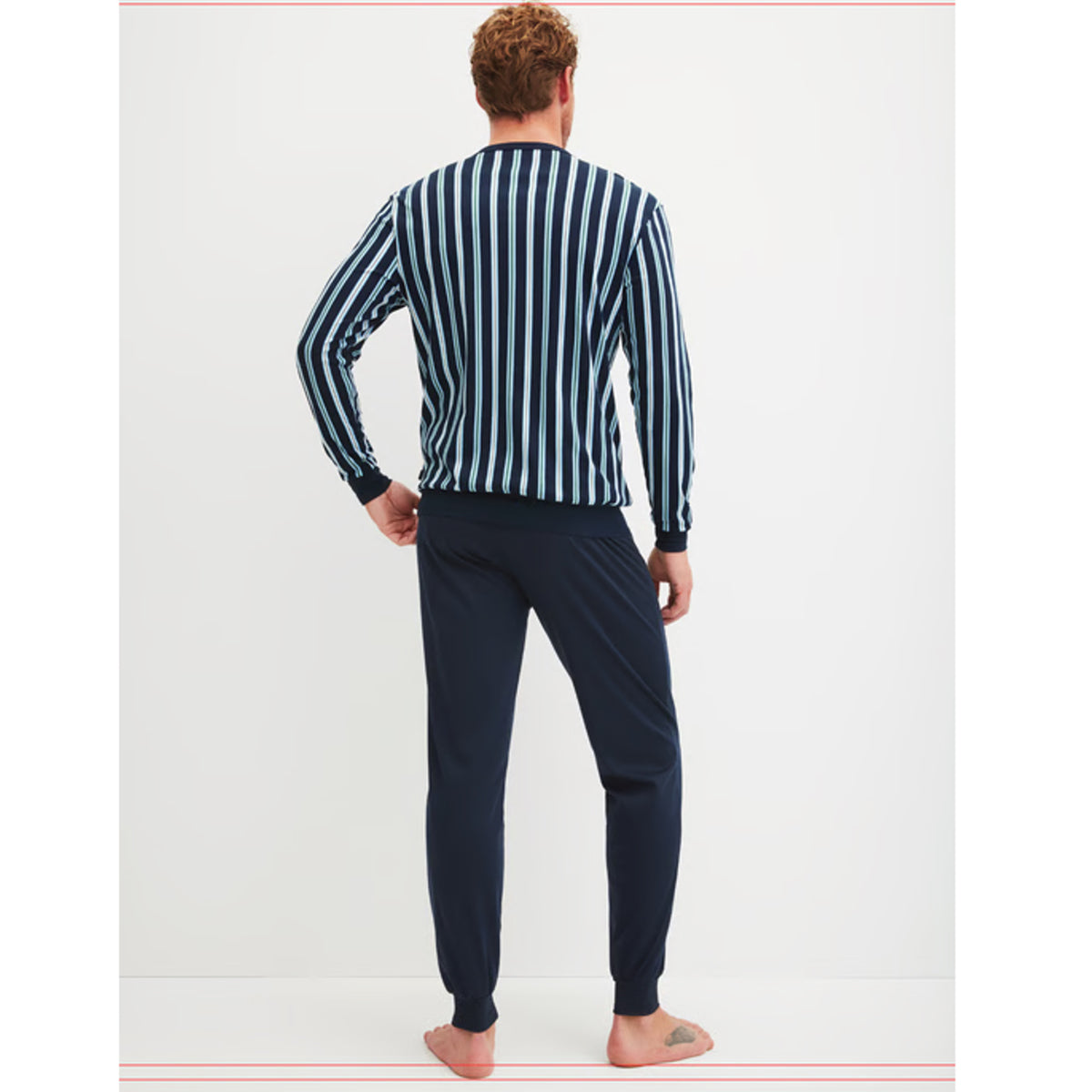 Calida Herren Pyjama lang Bündchen Relax Choise saphir blue 42967-480