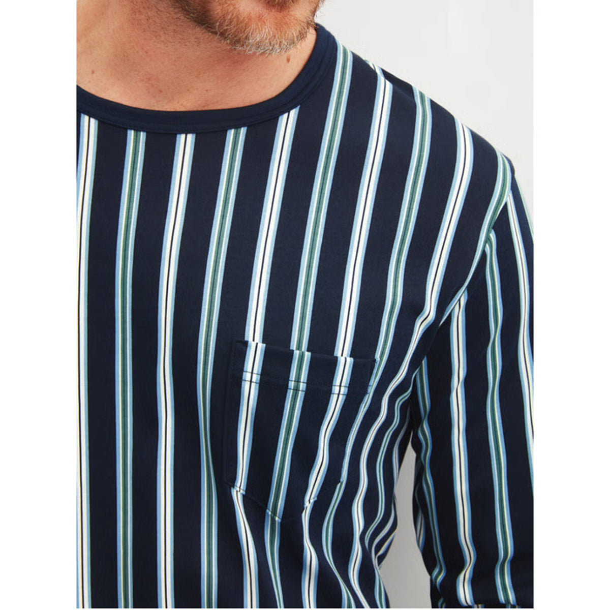 Calida Herren Pyjama lang Bündchen Relax Choise saphir blue 42967-480