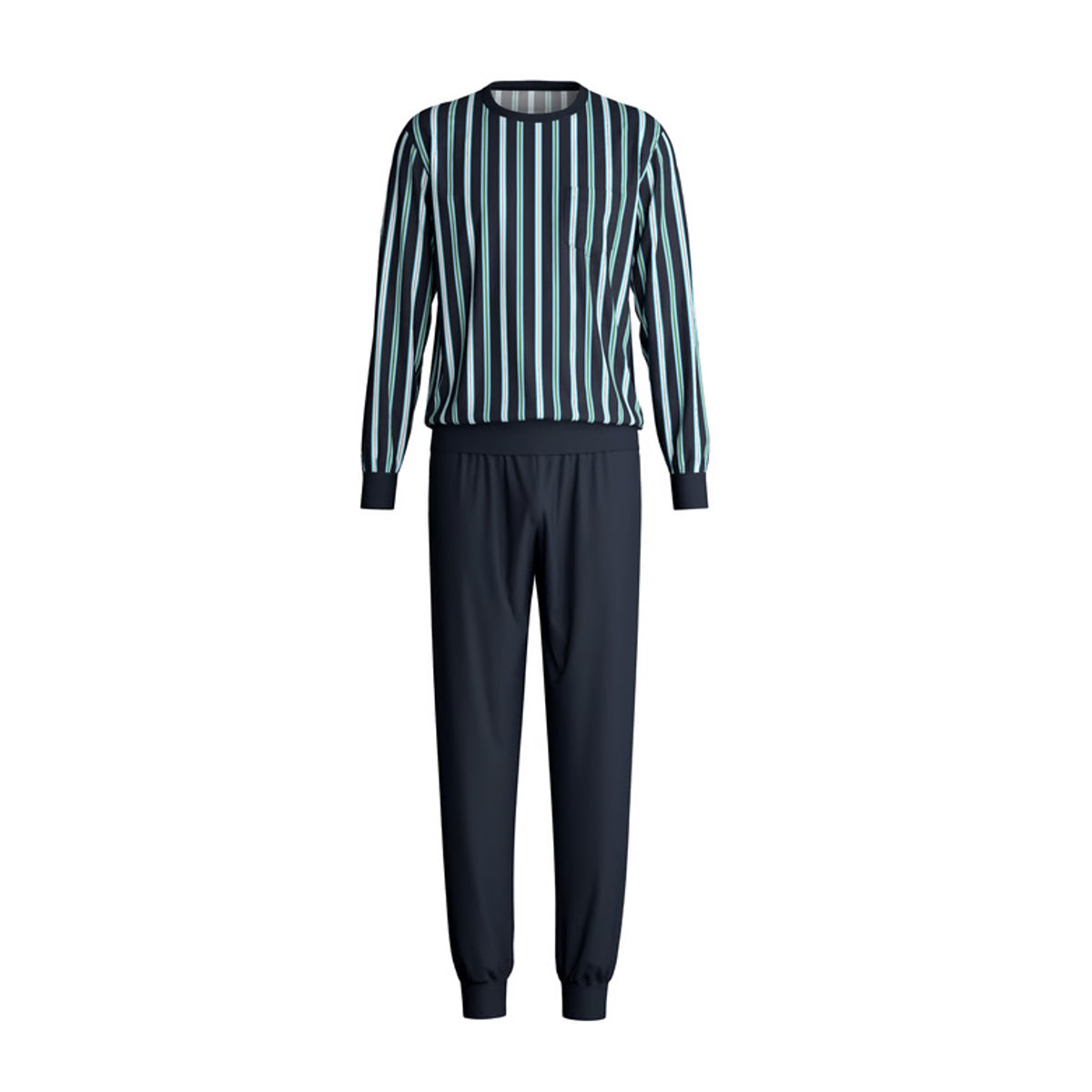 Calida Herren Pyjama lang Bündchen Relax Choise saphir blue 42967-480