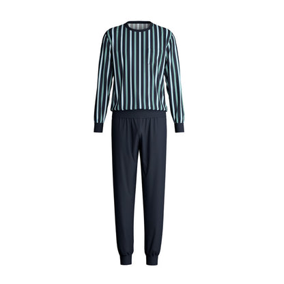 Calida Herren Pyjama lang Bündchen Relax Choise saphir blue 42967-480