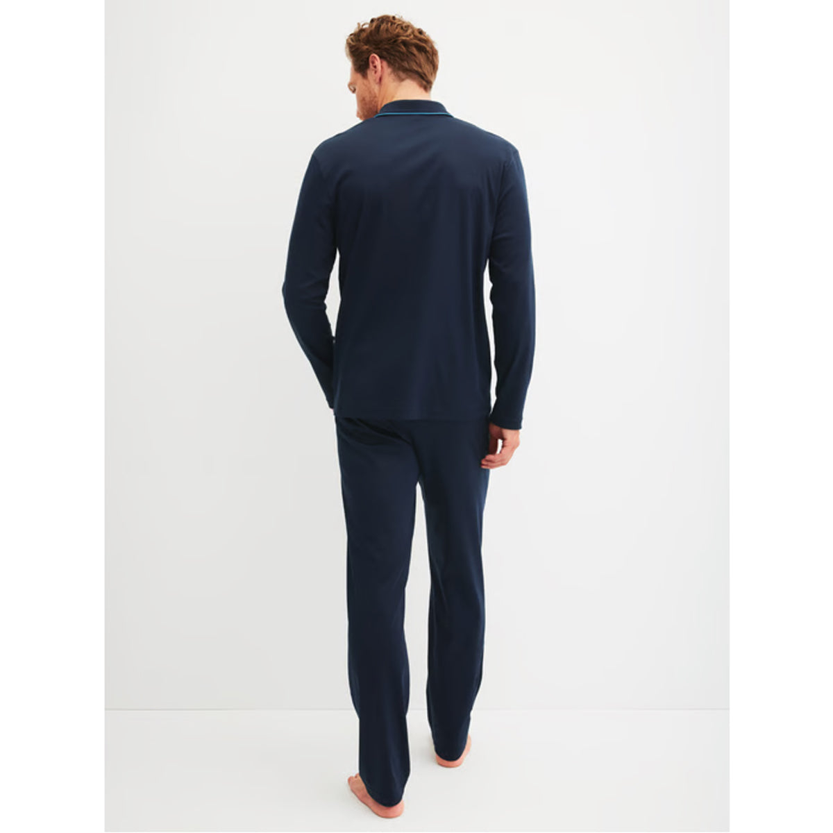 Calida Herren Pyjama lang knöpfbar Relax Choise saphir blue 42968-480
