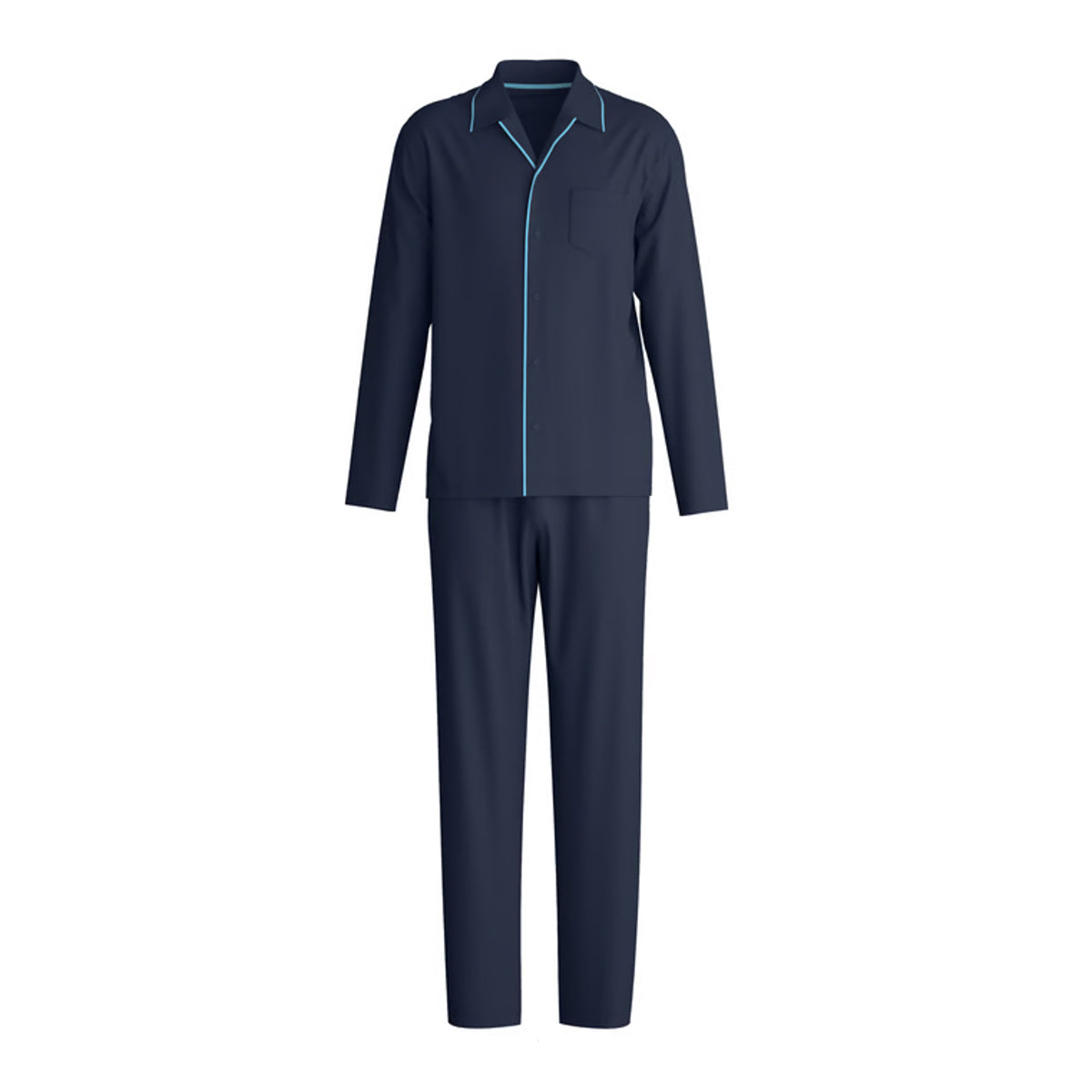 Calida Herren Pyjama lang knöpfbar Relax Choise saphir blue 42968-480