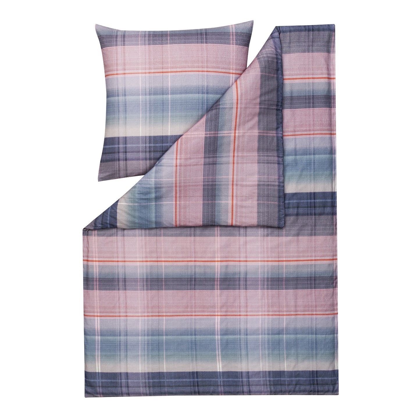 Estella Flanell Bettwäsche St. Moritz 4414-985 Streifen Blau 135x200