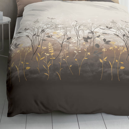 Bettwäsche Kaeppel Satin 443-89 Herbal Gräser kiesel grau 135x200