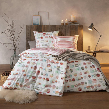 Estella Flanell Bettwäsche Dotty 4451-490 Punkte Streifen 135x200