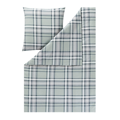 Estella Flanell Bettwäsche Hannes 4459-080 Kariert Jade Grün 135x200