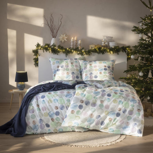Estella Flanell Bettwäsche Colour Dots 4466-520 Punkte Mint 135x200
