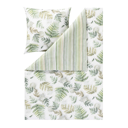 Estella Flanell Bettwäsche Fern leaves 4469-530 Blatt Streifen 135x200