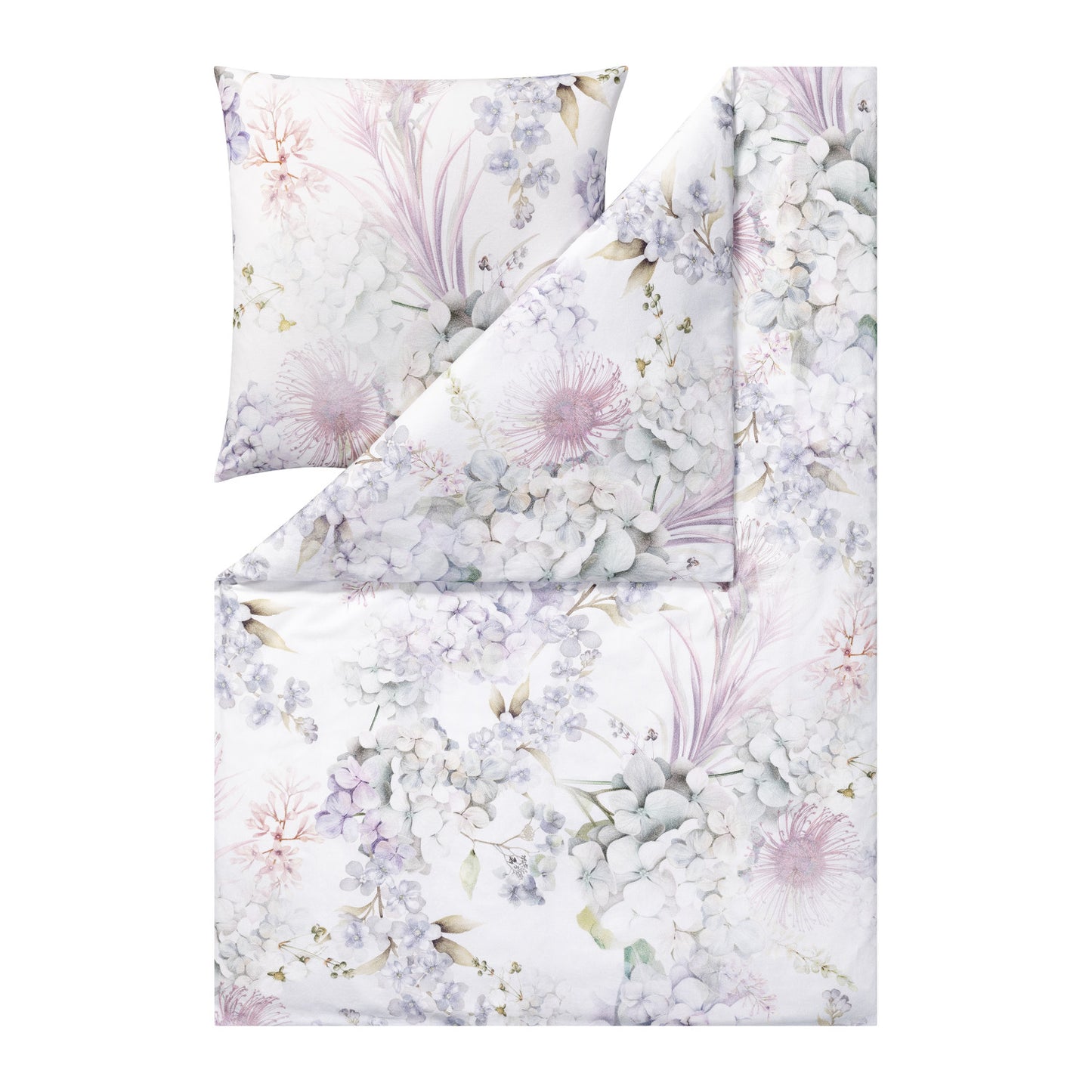 Estella Flanell Bettwäsche Winter Bloom 4476-820 Blüten silber 135x200