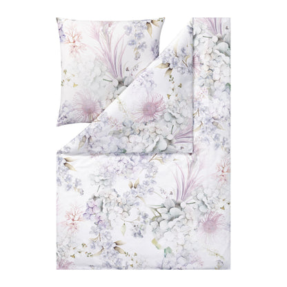 Estella Flanell Bettwäsche Winter Bloom 4476-820 Blüten silber 135x200