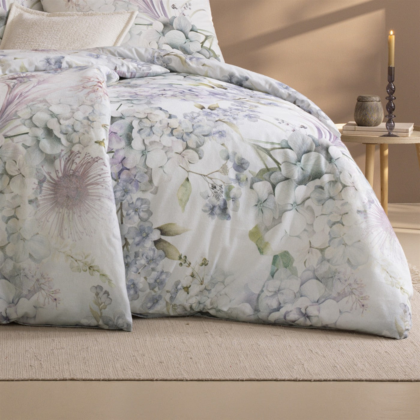 Estella Flanell Bettwäsche Winter Bloom 4476-820 Blüten silber 135x200