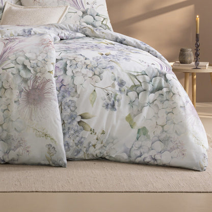 Estella Flanell Bettwäsche Winter Bloom 4476-820 Blüten silber 135x200