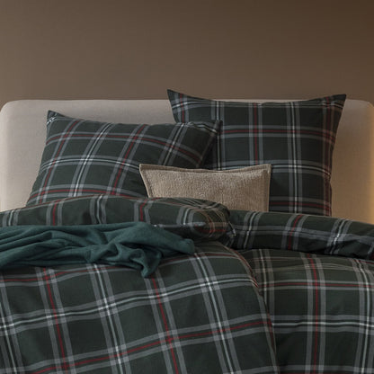 Estella Flanell Bettwäsche Harry 4481-580 kariert tannengrün 135x200